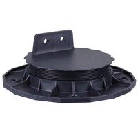 Support de terrasse extérieur en plastique réglable pour poutre, socle de support de plancher noir, garantie 1 an
