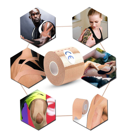 Custom Printed Acrylic Water Activated Cotton Kinesiology Sports Tape Single Sided Breathable Flexible for Athletic Support
