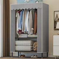 Moderne Simple placard Garde-Robe Pas Cher Chambre Porte Coulissante Tissu Armoire Garde-Robe Pliant