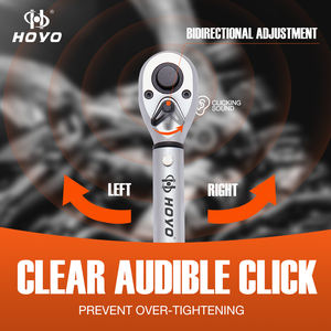 Clé dynamométrique à cliquet HOYO 3/8'' à entraînement métrique, 72 dents, précision de 3 %, 2,5-120 Nm, personnalisable OEM, en acier allié, usage industriel - Product Image 3