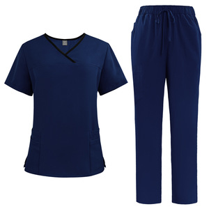 Ensemble <span class=keywords><strong>de</strong></span> gommages pour femmes infirmière uniforme survêtement costume haut et pantalon extensible avec plusieurs poches pour infirmière esthéticienne vêtements <span class=keywords><strong>de</strong></span> <span class=keywords><strong>travail</strong></span> - Product Image 3