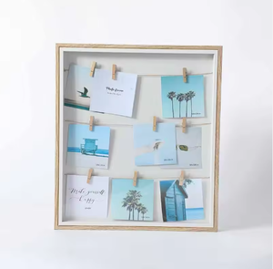 Cadre en bois pour tableau avec fond en <span class=keywords><strong>feutre</strong></span> doux, <span class=keywords><strong>verre</strong></span> trempé et élégante boule blanche incluse - Product Image 2