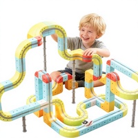 Bloques de Construcción de Plástico de Partículas Grandes Electric Harmony Magic, Juguetes Educativos Unisex de 4 a 6 Años, Pista Magnética Antigravedad Versátil