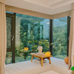 Fenêtres à battants en gros, fenêtres à triple glissière avec battant supérieur pour maisons, cadre fin en aluminium noir, fenêtres à battants - Product Image 6