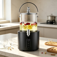 Samovar électrique turc avec fonction de maintien au chaud, design en verre pour usage domestique, garantie 1 an