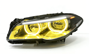 Faro Bicolore per <span class=keywords><strong>BMW</strong></span> <span class=keywords><strong>Serie</strong></span> 5 F10 F18 520i 525i, Luce Diurna 2011-2017, Faro Anteriore Stile Angel Eyes - Product Image 3
