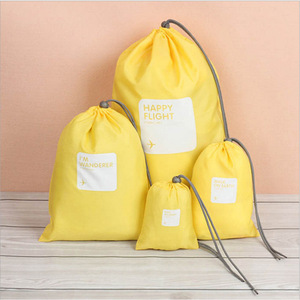 Bolsas de almacenamiento con cordón para viaje, poliéster amarillo, impermeables, para organizar ropa y ropa interior - Product Image 1