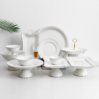 Service de table en porcelaine blanche incrustée d'or, style moderne, anti-fuite, écologique, pour la maison et la restauration