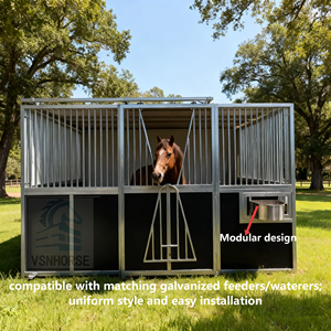 Abri <span class=keywords><strong>extérieur</strong></span> préfabriqué en métal et bambou pour <span class=keywords><strong>chevaux</strong></span>, écurie sécurisée et ventilée, abri de ferme en acier galvanisé, garantie 5 ans - Product Image 6