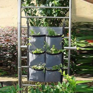 Jardinière murale verticale auto-arrosante colorée à rayures - Product Image 4