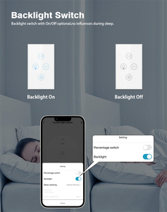 Interruptor de Pared Táctil Inteligente 2 en 1 para Cortinas y Luces, Estándar US/AU 2024, Compatible con Tuya Wifi, para Hogar Inteligente - Product Image 6