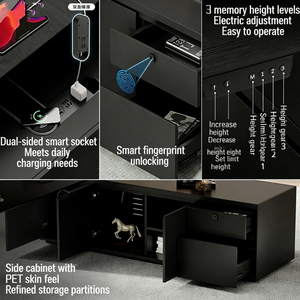 Bureau de direction intelligent et réglable, bureau de gestionnaire, bureau de superviseur, bureau de direction moderne, luxueux et haut de gamme - Product Image 3