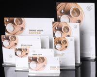 Support de menu NFC en acrylique et bois A3/A4/A5/A6, étanche, pour hôtel, café, bar, autocollant scannable par QR, usage public