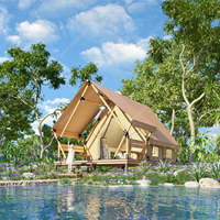 Vega Plus Camping en plein air de luxe dans le désert africain Glamping Canvas Safari Resort Hotel Tente Maison avec salle de bain