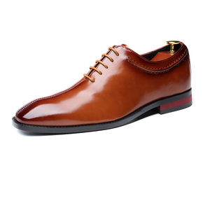 Chaussure Derby Oxford Marron de Luxe à Lacets pour Homme Grande Taille, Bout Carré, Idéale pour Affaires et Mariages - Product Image 2