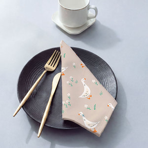 Servilleta de Tela de Algodón Reutilizable para Niños, Diseño de <span class=keywords><strong>Patito</strong></span>, Cuadrada, para <span class=keywords><strong>Restaurante</strong></span>, Avión, Hogar, Decoración y Actividades - Product Image 2