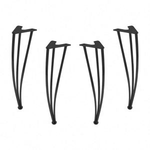 Contemporary Black Iron Powder Coated Durable Hairpin Coffee <b>Table</b> <b>Legs</b> Customized for Bedroom Hospital Living Room Apartment - Product Image 1