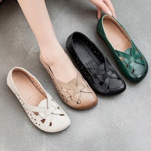 Sandalias Planas Elegantes para Mujer, Color Sólido, Punta Redonda, Deslizables, Transpirables, de Microfibra, Zapatos de Verano, Envío Directo - Product Image 6