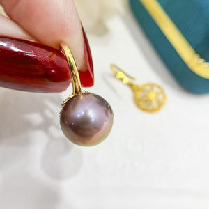 Bandeja Vacía de Plata S925 para Accesorios de Perlas DIY con Cuentas Redondas de 9-12mm, Joyería de Encaje, Pendientes, Modelo 20971 - Product Image 3