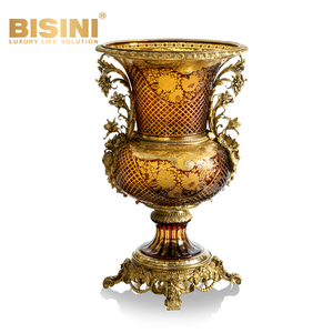 Grande Vaso in Vetro Colorato per Villa, Accessorio di Lusso per <span class=keywords><strong>Soggiorno</strong></span>, Vaso da Terra in Vetro Colorato per Ingresso - Product Image 1
