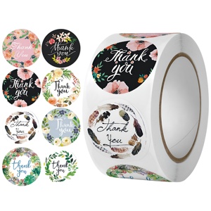 Autocollants de remerciement ronds personnalisés en papier doré pour sceller les boîtes cadeaux pour les petites entreprises, certifiés FSC - Product Image 1