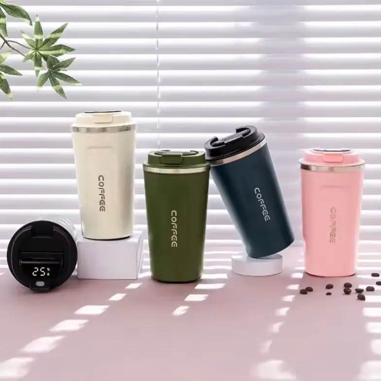 Factory Custom Vacuum Insulated Double Wall Tumbler To Go Reusable Coffee Mugs Reusable Stainless Steel Coffee Mug Cup with Lid