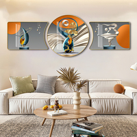Toile murale encadrée de luxe en porcelaine de cristal personnalisée de haute qualité, effet 3D abstrait, vente directe d'usine, décoration intérieure