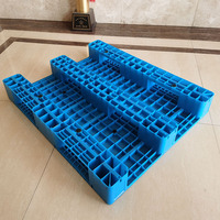 Palette en plastique HDPE à surface plate renforcée, 48 pouces * 40 pouces, 3 roulettes, haute résistance