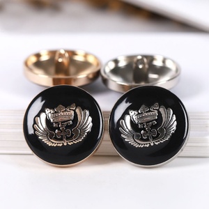 Embossed logo Gold Coat blazer Zinc Alloy <b>Sew</b> on Vintage Metal Shank Buttons for Coat - Product Image 2