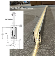 Balustrade en verre sans cadre HDSAFE 12-20 mm, main courante pour balcon, garde-corps en aluminium noir en forme de U, balustrade en verre LED pour terrasse en bord de mer