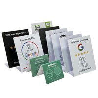 Muestra Gratuita de Etiqueta NFC Acrílica Personalizada con Código QR para Negocios, Redes Sociales como Facebook y TikTok, y Soporte para Reseñas de Google