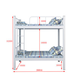 Черная современная двухъярусная кровать из стали с регулировкой, металлический каркас для студентов и взрослых, мебель для квартиры, гостиной, спальни - Product Image 6