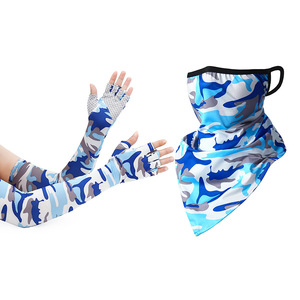 Cycling Arm Sleeves With Triangular Scarf Set Ice Silk Sun Protection Outdoor Unisex Adult Quick Dry Face Mask - Product Image 2