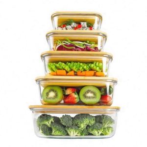 Nouveau récipient de stockage en verre durable et écologique pour la maison, de 0 à 1 L, avec couvercle en plastique transparent, idéal pour les salades de fruits - Product Image 5