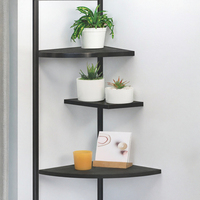 Étagères d'angle flottantes en bois massif de 10 pouces avec trou pour câbles, design minimaliste à fixer au mur pour chambre, salon, cuisine