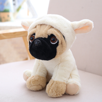 Nouveau design emulational peluche bouledogue français jouet beaux vêtements en peluche chien jouet animal en peluche pour cadeaux