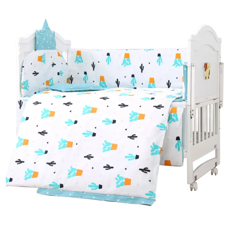 Modern lüks bebek beşik pamuk konforlu yatak örtüsü seti farklı renkler ile