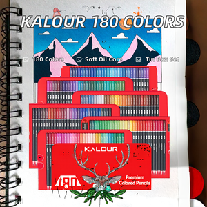 KALOUR ホットセール HB 3.8mm ソフトコア プレミアム油性 180色 色鉛筆セット ブリキ缶入り アーティストや学生向け - Product Image 2