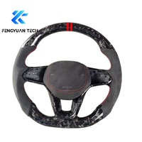 Volant chauffant en fibre de carbone avec LED pour Volkswagen VW Golf R Mk8 GTI JETTA 2019 2020 2021 2022 2023 2024 2025 2026