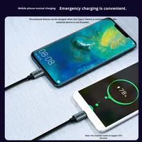 Cable de Datos Micro USB Tipo-C de 1m2m3m, Carga Rápida, Conexión OTG para Teléfonos Android, Computadoras, Cámaras - Aleación de Aluminio + Malla Gris