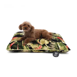 LS Peppy Friends OEM-cama de perro lavable personalizada, almohada de lona con estampado Vintage para jardín