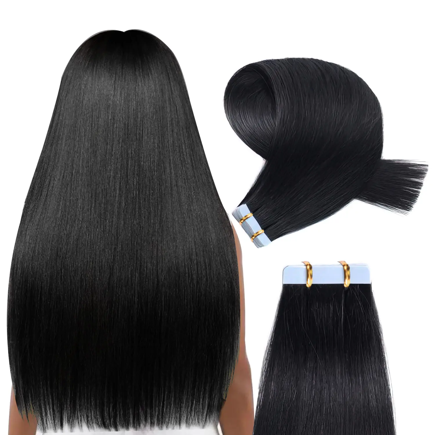 RXHAIR Straight Tape Ins Cheveux Vietnamien 30 Inch Tape In Hair Extensions 200 Grams Raw Indian Hair Straight Tape Ins