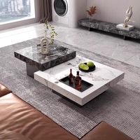 Table basse moderne en marbre KINGTOP, usine de Foshan |   Table de salon luxueuse |   Table basse avec structure en acier inoxydable