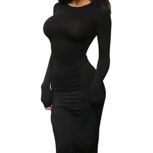 เสื้อไหมพรมถักคุณภาพสูงแบบขายส่ง OEM สำหรับฤดูใบไม้ร่วง ดีไซน์เซ็กซี่ สีพื้น คอปก แขนยาว ทรงเข้ารูป ปลายหางปลา ความยาวปานกลาง สไตล์ลำลองสำหรับผู้หญิง - Product Image 1