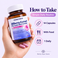 OEM ODM Extrait de Myrtille Lutéine Bêta-Carotène Vitamine E Capsules Nutrition Oculaire Quotidienne Compléments Alimentaires Marque Privée Vente en Gros