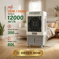 Kipas Pendingin Udara Evaporatif Kapasitas Besar dengan Tangki Air 60L, Remote Control, 3 Kecepatan untuk Penggunaan Komersial