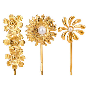 กิ๊บติดผมสแตนเลสชุดธีมมหาสมุทรรูปดาวเปลือกหอยดอกไม้มุกสีทองสำหรับสวมใส่ทุกวันเครื่องประดับศีรษะ - Product Image 5