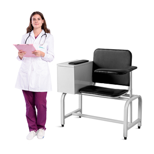 SKE090 chaise d'hôpital en acier inoxydable Durable avec armoire en cuir PU chaise de don de sang <span class=keywords><strong>médical</strong></span> - Product Image 4