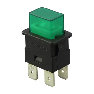 DPST 4Pins Square Push Button Switches Latching Plastic Illuminated Push Button Switch High Button With 220V Lamp