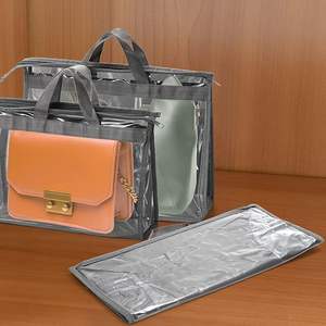 Organisateur de rangement de sac à main transparent pour placard sac à main protecteur stockage poignée à glissière couverture suspendue sacs à poussière pour sacs à main - Product Image 5